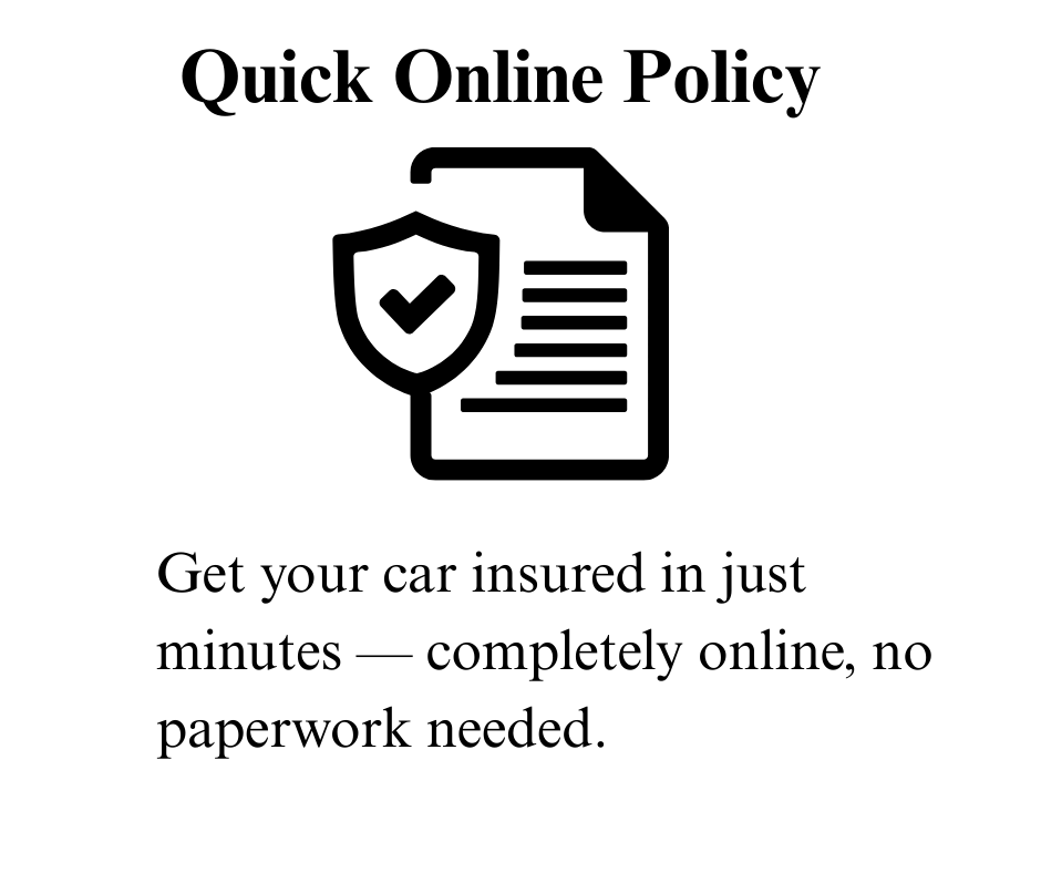 A paper file with a protected tick on the left side in black sketch art highlighting the acko's quick online policy feature